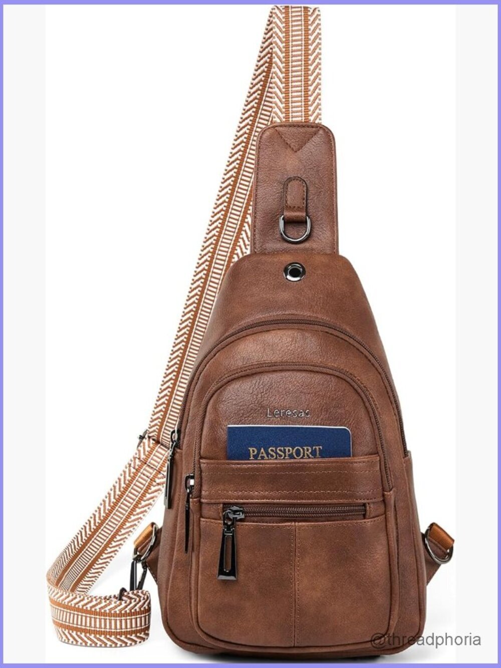 7L Vegan Leather Sling Bag Crossbody Purse Fanny Pack Travel